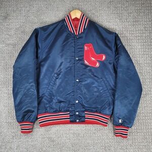 Vintage 80s Starter Boston Red Sox MLB‎ Satin Jacket Mens Size M Baseball Coat